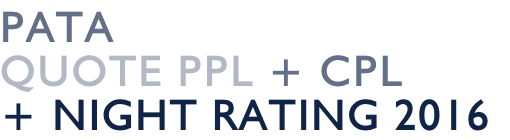 PATA  Quote PPL + CPL  + Night Rating 2016